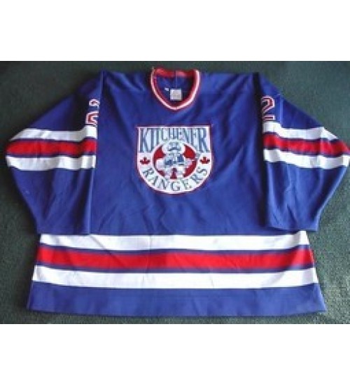 Custom OHL Kitchener Rangers 2 Staats Hockey Jersey Road Blue